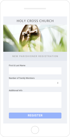 New family registration through your ChMS on mobile phone
