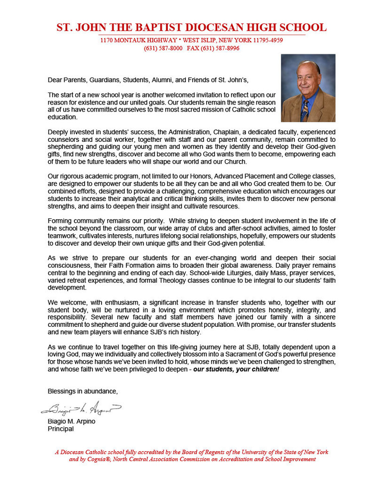 Principals Welcome