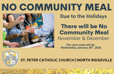 NO Community Meals in November & December